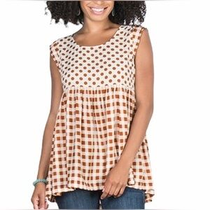 Matilda Jane Feeling Collegiate baby doll top size medium